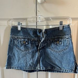 Y2K denim micro skirt